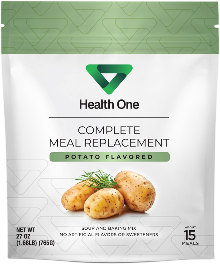 Health One Potato Soup pouch, front