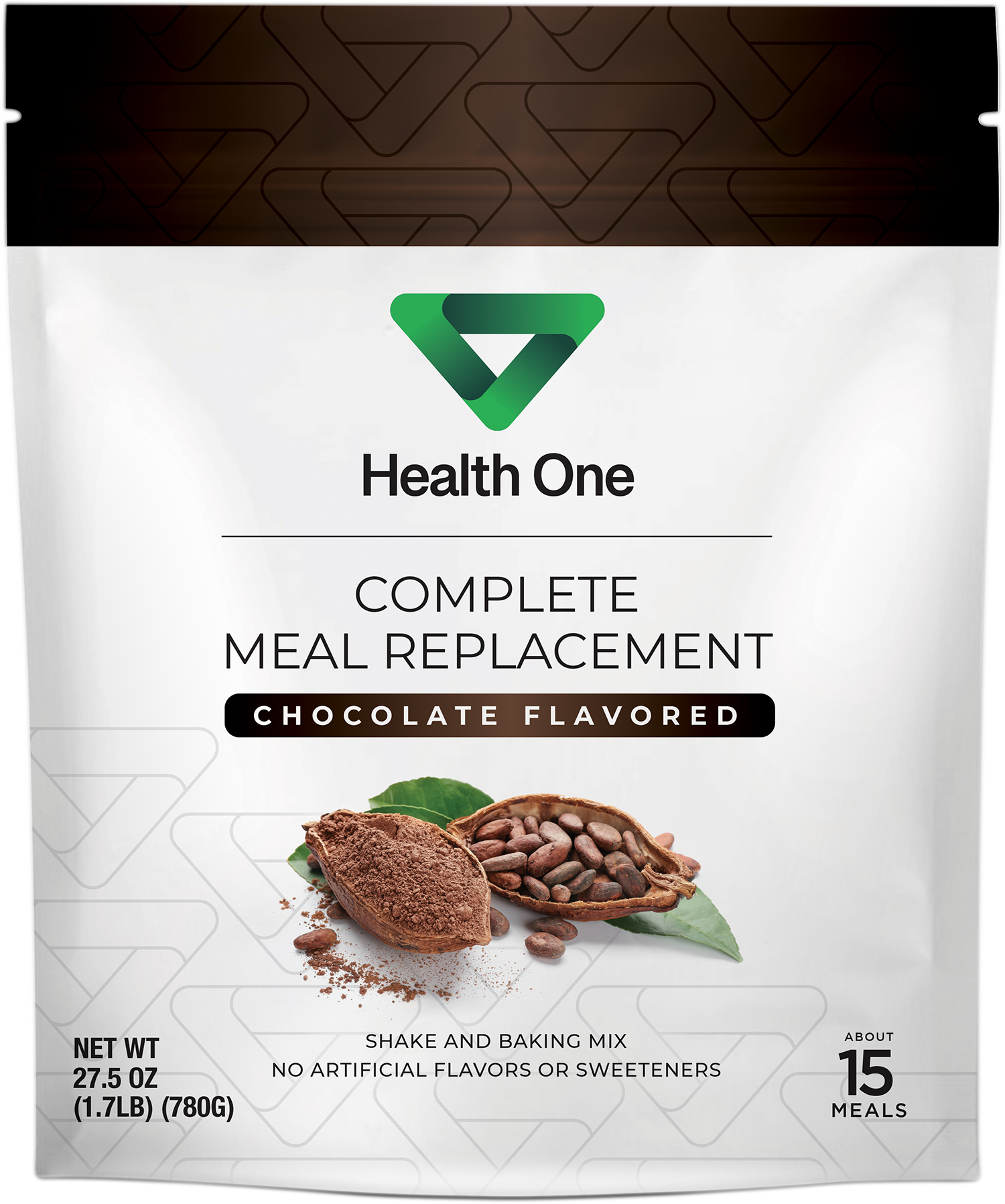 Health One chocolate pouch, front
